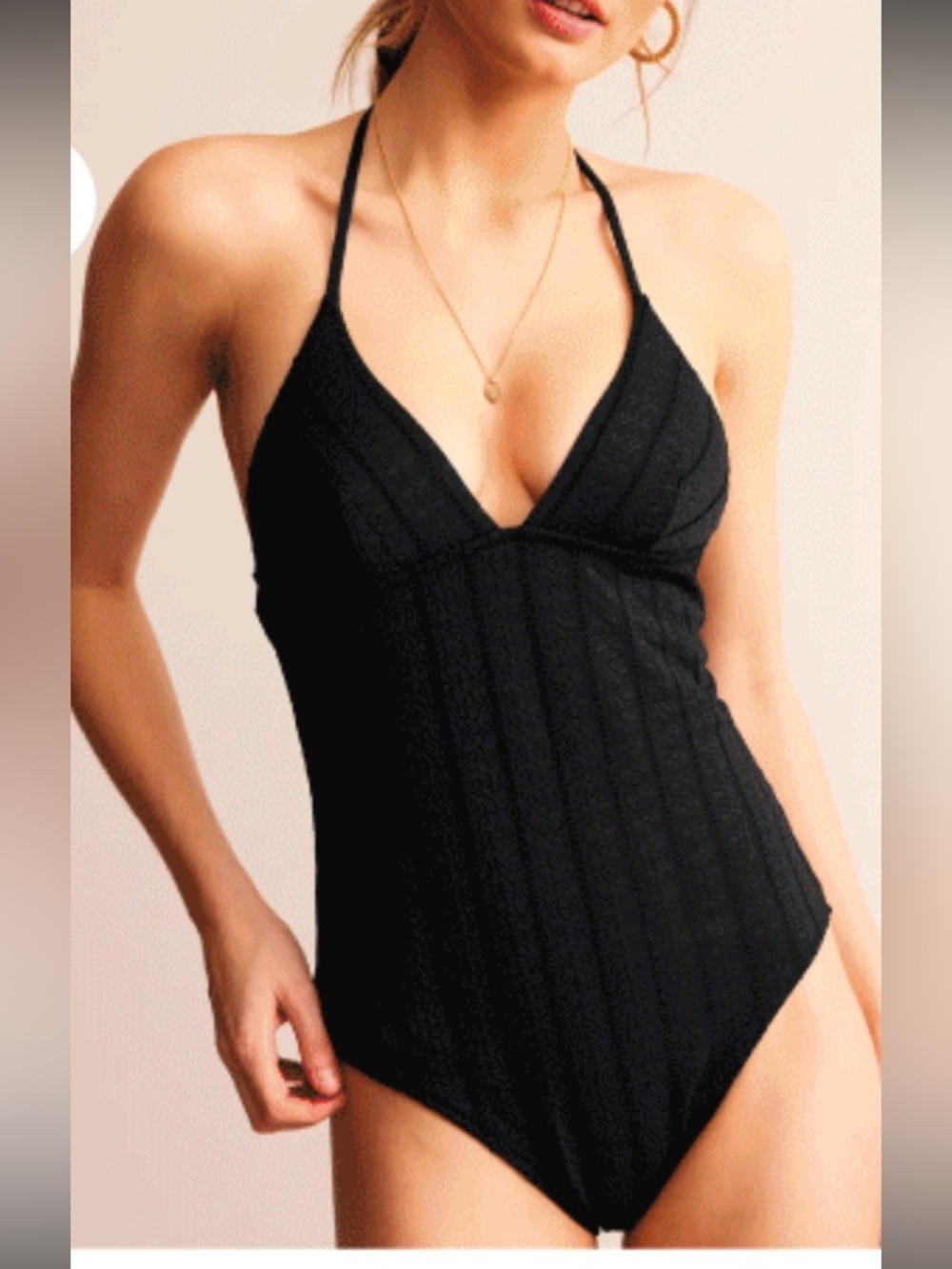 Boden Women’s Black Floral Symi String One Piece Swimsuit Size 16-18R
